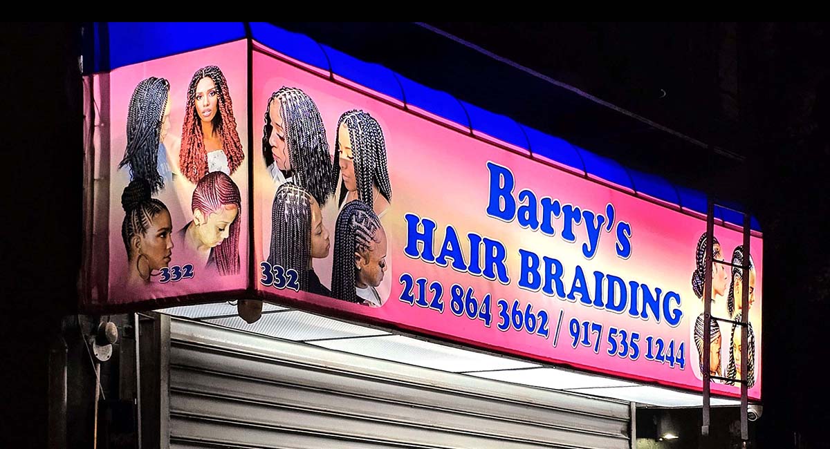 Beauty business storefront sign visual